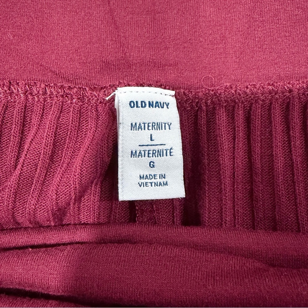Old Navy Maternity Burgundy Midi Ribbed Pencil Skirt High Waist - Picture 4 of 6